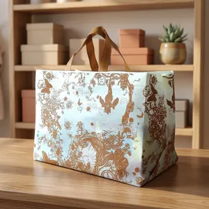 Bolsa de Compras Reutilizable Ecológica de Tela No Tejida al por Mayor con Logotipo Personalizado Termosellado y Serigrafiado para Uso Comercial y en Exposiciones - Product Image 3