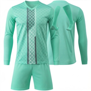 Men's Black Long Sleeve Soccer Jersey With Geometric Print Moisture Wicking <b>Athletic</b> Fit Full Sleeve Sportwear Set - Product Image 2