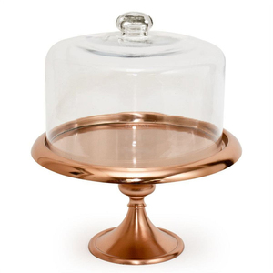 Supports à gâteaux en métal tendance avec couvercle en verre, qualité supérieure, présentoir rond pour desserts, fournitures pour gâteaux de mariage et d'anniversaire à domicile - Product Image 3