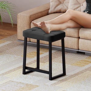 Taburete de Acero Resistente que Ahorra Espacio, Silla Moderna de Metal con Asiento de Cuero PU para Hogar, Comedor, Cocina, Restaurante, Cafetería, Hotel, Entrada - Product Image 6