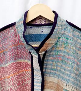 Veste Kantha artisanale respirante et écologique, tissée vintage, élégante, broderie Kantha artisanale pour femmes - Product Image 4