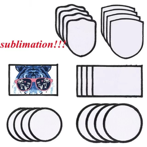 Custom Sublimation Blank Patches White Polyester Any Size Shape Embroidered Technics Wholesale Rubber Main <b>Material</b> Hat Patches - Product Image 1