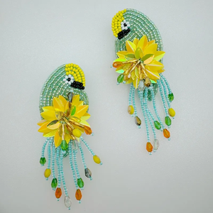 Boucles d'oreilles pendantes perlées motif canne à sucre pour femme, rouge, vert, blanc, bijoux fantaisie, cadeau - Product Image 4