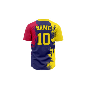 OEM Custom Made Your Own Design Sublimation Digital Print <b>Stitched</b> Breathable Baseball Jersey - Product Image 2