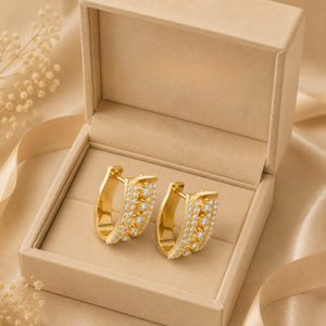 New Arrival 22K Yellow Gold Contemporary Designer Party Wear <b>Earrings</b> Elegant Fine Jewelry Luxury Ear Drops - Product Image 4