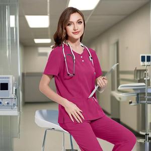 Vêtements médicaux en polyester tricoté en gros pour femmes - Ensembles de blouses d'hôpital pour infirmières avec couleur et logo personnalisés - Product Image 6