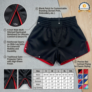 Pantalones Cortos de Kickboxing, Grappling, Jiu-Jitsu, Judo, Boxeo, Muay Thai, MMA, Talla Grande, Marca BETHERIVAL - Product Image 5