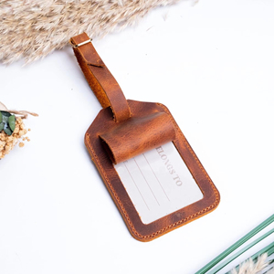 ป้ายแท็กกระเป๋าเดินทางหนังแท้คุณภาพสูงแบบขายส่ง ป้ายป้องกันข้อมูลส่วนตัว ป้ายชื่อกระเป๋าเดินทางแบบกำหนดเอง LMP-0167 - Product Image 1