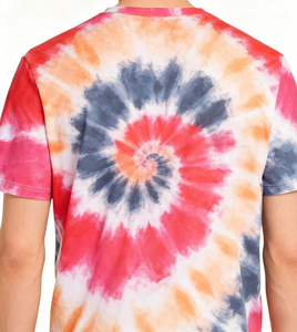 T-shirt en coton à col rond, style streetwear, vente en gros, mode masculine 2026, 100% coton, haute qualité, chemise tie-dye oversize pour homme - Product Image 5
