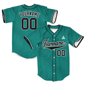 Camiseta de Béisbol Negra Personalizada para Hombre, Uniforme de Equipo con Botones, Camisa Deportiva Transpirable de Poliéster, Diseño Liso, Venta al Por Mayor OEM - Product Image 1