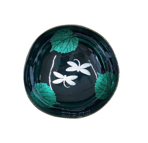 Tazón de coco lacado con diseño de libélula, hecho a mano, ecológico, para aperitivos, para una alimentación saludable y una estética moderna en el hogar. - Product Image 1