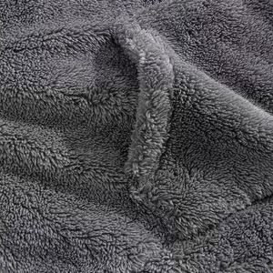 Men's Gray Fleece Hoodie Shorts Set Solid Color Pullover Winter Lounge Wear Regular Sleeve Knitted Unlined - Product Image 4