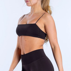 Soutien-gorge de sport OEM sans armatures en Nylon Spandex, dos nu, pour la gym, l'entraînement, le yoga et les activités de plein air, avec bonnets, personnalisable, vierge, marque privée, pour l'été - Product Image 4