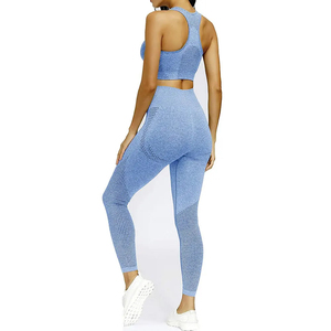 2026 New Design Lightweight <b>Women's</b> Yoga Set Breathable Solid Pattern Halter V-neck Polyamide/Elastane Anti-static 2-Piece - Product Image 3