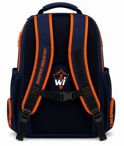 Mochila de Béisbol Warpro Industry de 30-40L con Múltiples Bolsillos Organizadores y Funda para Bate, Color Azul Marino y Naranja - Product Image 2