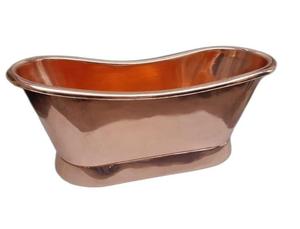 Bañera Ovalada Independiente de Cobre Bold Blossom con Patas de Gato, Estilo Lujoso, Metal Duradero para Uso Doméstico en Adultos - Product Image 3