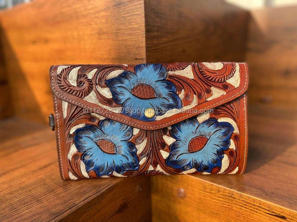 Brown With Turquoise Tooling