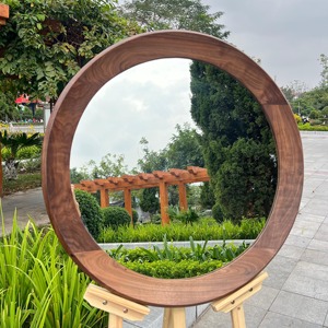 Deco Walnut Wooden <b>Wall</b> <b>Mirror</b> Handmade In Bone lay Eco-Friendly <b>Lightweight</b> with Elegant Design for Home Decor - Product Image 1