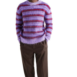Sweat à capuche personnalisé en mohair pour homme, pull d'hiver épais et moelleux avec motif lettre brodé, sweat-shirt d'automne en mohair anti-boulochage - Product Image 2