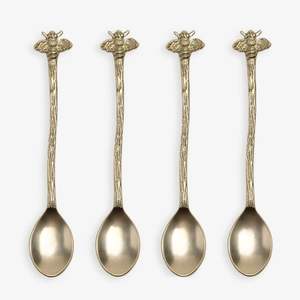 Cuchara de Postre y Té con Extremo en Forma de Estrella Hecha a Mano, Cuchara Dorada de Latón Grabada, para Bodas, Fiestas y Cenas - Product Image 3