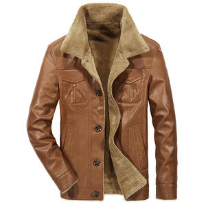2026 <b>Men's</b> Leather <b>Jacket</b> Korean Style Slim Fit Fashionable Fleece Lined Thickened Motorcycle <b>Jacket</b> For Spring Autumn Winter - Product Image 4