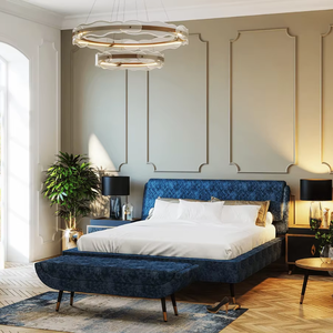 Meubles en bois avec sommier intégré, fabrication artisanale de luxe, qualité supérieure, lit sculpté à la main, cadre de lit en bois massif, lit king size pour chambre à coucher - Product Image 1