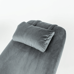 Poltrona a dondolo Chelsea in velluto grigio per soggiorno - Product Image 5