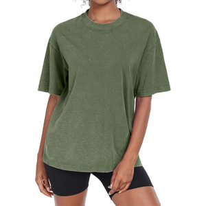 Streetwear Short Sleeves T-shirt Femme 230gsm 100%cotton Heavy Wash Vintage Oversized <b>Down</b> Shoulder t Shirt for Women - Product Image 1