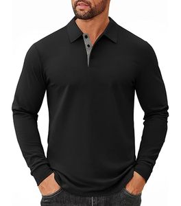 Camisa Polo Casual de Manga Larga para Hombre, Camisa Polo con Cuello a la Moda - Product Image 1