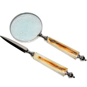 Buena calidad nuevo diseño 2025 Metal Vintage lupa artesanía india venta al por mayor Color bronce aspecto antiguo diseño ojo vidrio - Product Image 1