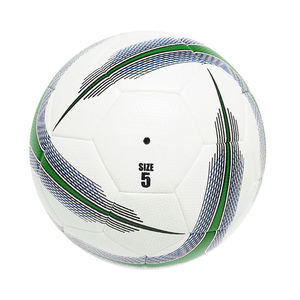 Ballon de football professionnel personnalisé pour club, en PVC/PU/TPU, imprimé à rayures colorées avec votre logo, pour entraînement et matchs sportifs en extérieur - Product Image 1