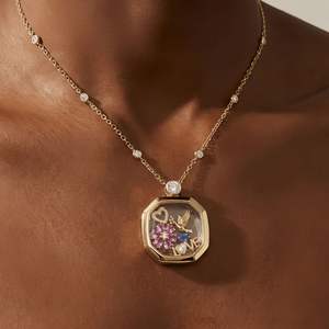Floating Locket Necklace Gold Brass DIY <b>Memory</b> Charm Pendant Wholesale - Product Image 4
