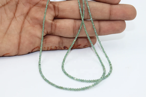 Natural Green Diamond Faceted Rondelle Beads 2-2.5 mm 16 Inches Conflict-Free <b>Stone</b> for Jewelry Making - Product Image 4