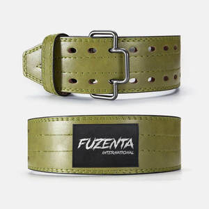 Cinturón de levantamiento de pesas de cuero de vaca verde oliva de liberación rápida, ajustable, antideslizante, con soporte lumbar para powerlifting, cinturón Dabble Prong - Product Image 1