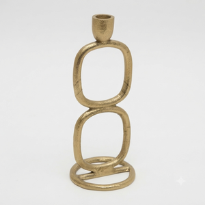 Porte-bougie moderne en métal doré, support de bougie conique géométrique abstrait, centre de table de luxe, décoration intérieure, salon, mariage - Product Image 1
