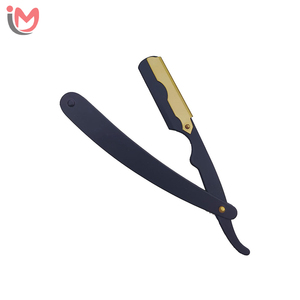 Lame de rasoir professionnelle droite pour salon de coiffure, en acier inoxydable, manche en bois, durable, réutilisable, logo personnalisé, vente en gros - Product Image 1