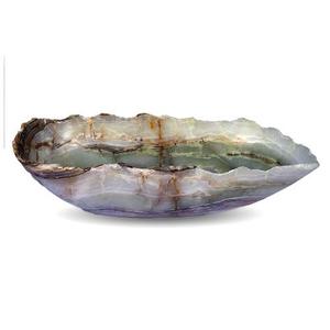 Bol de service irrégulier en onyx vert multi-tons, résistant au feu, pour cuisine moderne, salle à manger, villa, revêtement mural de salon en onyx - Product Image 2