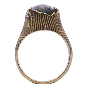 Gemvanity 925 Sterling Silver Classic Vintage <b>Gold</b> <b>Cocktail</b> <b>Ring</b> with Channel Set Amethyst Stone Unisex Everyday Wear - Product Image 5