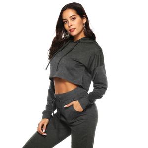 Venta al por mayor 100% algodón reflectante fútbol chándal maternidad Jogger chándal Crop Tops impreso Sudadera con capucha para entrenamiento de gimnasia invierno - Product Image 2