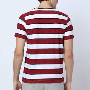 Camiseta de Algodón Tejida Extra Grande para Hombre, Roja y Blanca, Cuello Redondo Informal, Logotipo Personalizado y Servicio OEM Disponible - Product Image 3