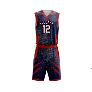 Uniforme de basket-ball personnalisé en tissu polyester, imprimé par sublimation, confortable, pour équipe de club - Product Image 1