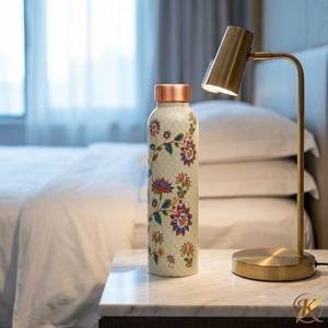 Premium Printed Pure Copper Water <b>Bottle</b> Floral Peacock Design Leakproof Ayurvedic Drinking <b>Bottle</b> Reusable Copper Water <b>Flask</b> - Product Image 3