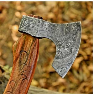 Hache en acier à haute teneur en carbone forgée à la main THEWIZ CRAFTS pour le camping, le bushcraft, la survie en extérieur, avec tête barbue, garantie 3 ans, robuste, pour le travail du bois - Product Image 2