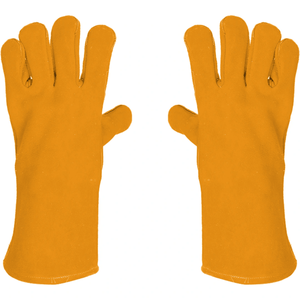 Gants de soudage en cuir de vachette commerciaux paume et pouce renforcés, vêtements de travail de sécurité résistants à la chaleur - Product Image 2