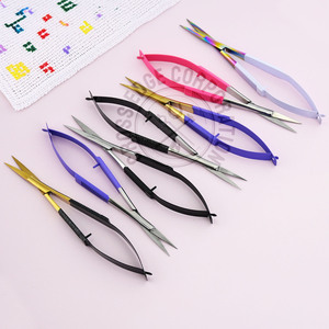 Ciseaux professionnels d'artisanat de coupe de sourcil petits ciseaux à ressort pointus outil d'ongle greffé ciseaux à ressort de broderie - Product Image 1