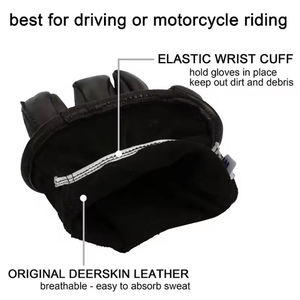Guantes de Motocicleta de Cuero Suave y Duradero, Antideslizantes, Ecológicos, con Pantalla Táctil, para Ciclismo y Pesca - Product Image 4