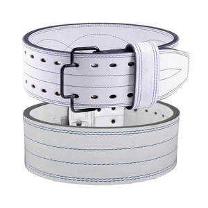 Ceinture de musculation en cuir de vachette pour le soutien du bas du dos, double couture, boucle réglable à double ardillon - Product Image 6