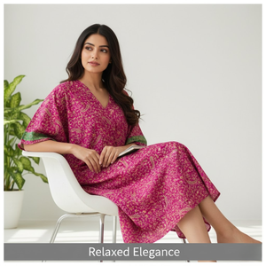 Caftán de Seda Floral Morado Premium con Cuello en V y Volantes en la Parte Inferior, Vestido de Noche de Alta Calidad Hecho a Mano, Obra Maestra en Seda - Product Image 4