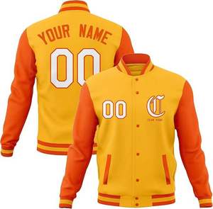 Custom <b>Men</b> Varsity <b>Jacket</b> <b>White</b> Letterman Baseball <b>Jacket</b> Button Front Casual College Teamwear - Product Image 3