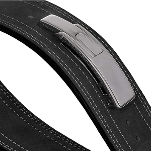 <b>Black</b> Leather Watch Band with Silver Buckle and White Stitching for <b>Men</b> and Women - Product Image 6